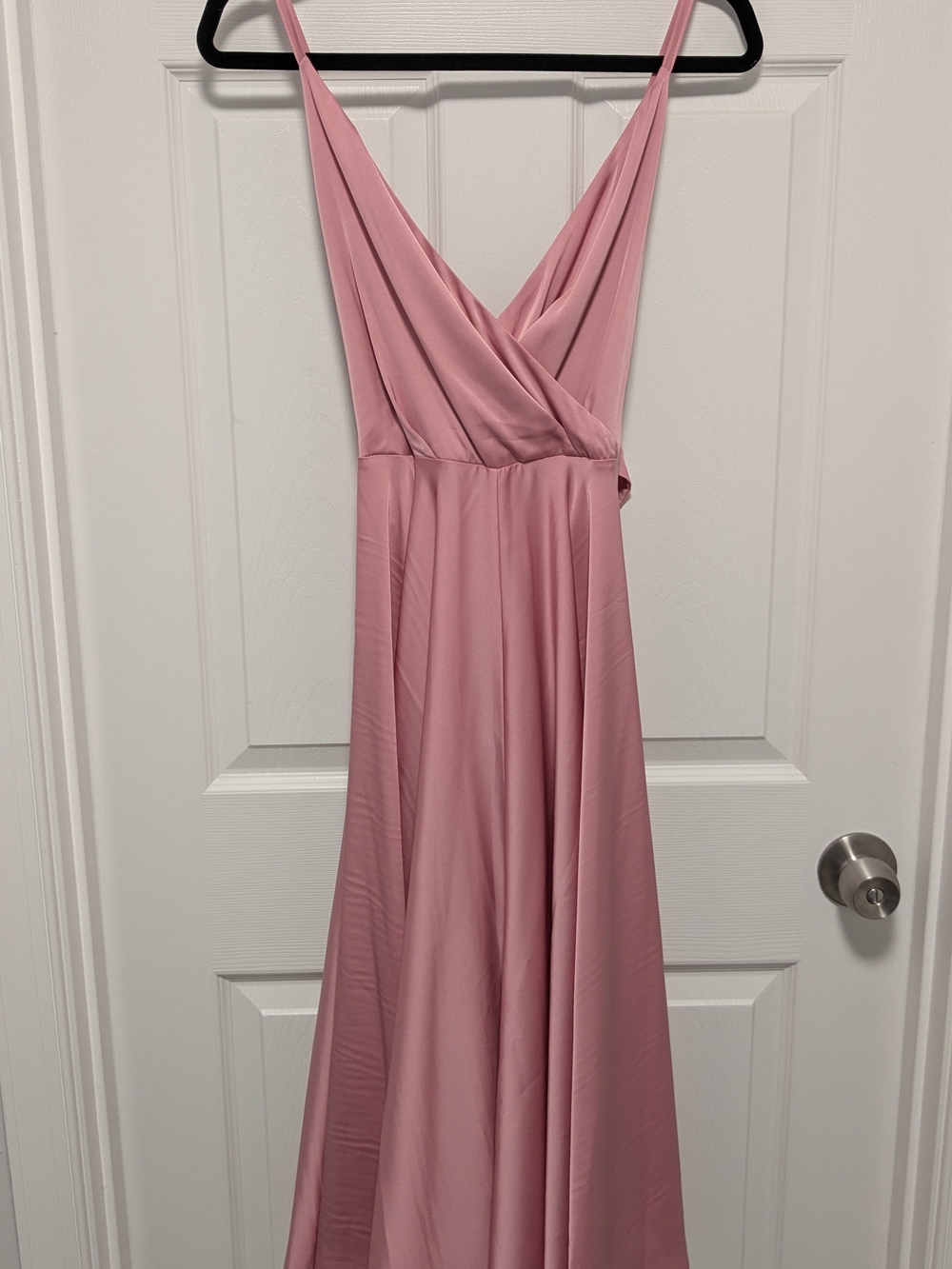 Elegant Pink V-Neck Slip Dress
